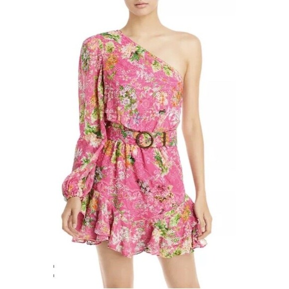 Hemant and Nandita Floral One Shoulder Mini Dress Size XS - Picture 1 of 12